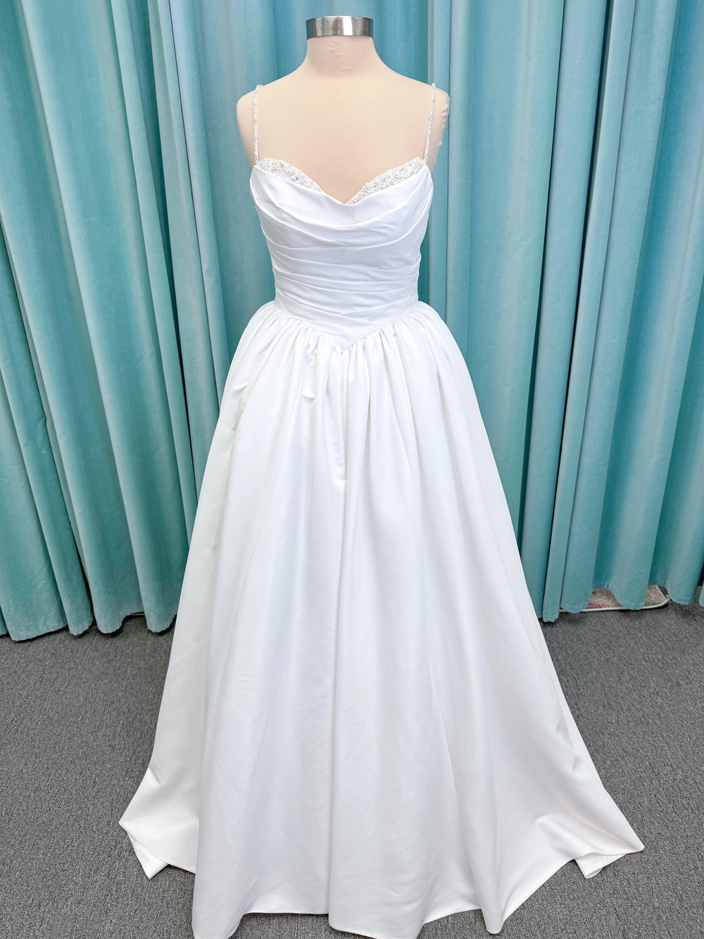 Morilee Style 1010003 Eleve Faille A-Line with Chantilly Lace Peek-a-Boo Bodice